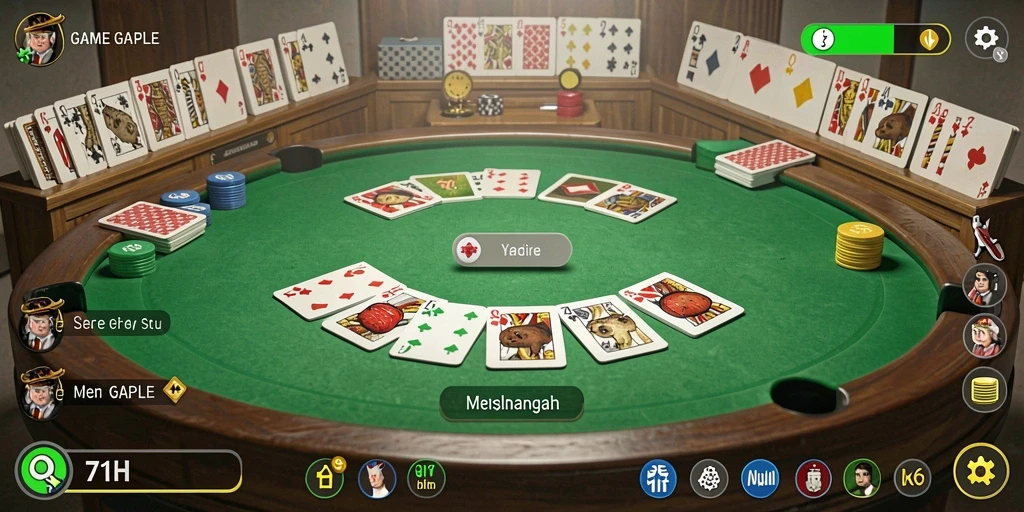 Tampilan screenshot gameplay Gaple di 71H yang seru dan interaktif.
