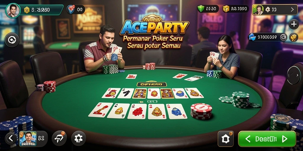 Tampilan gameplay Poker ACEPARTY yang mendebarkan.