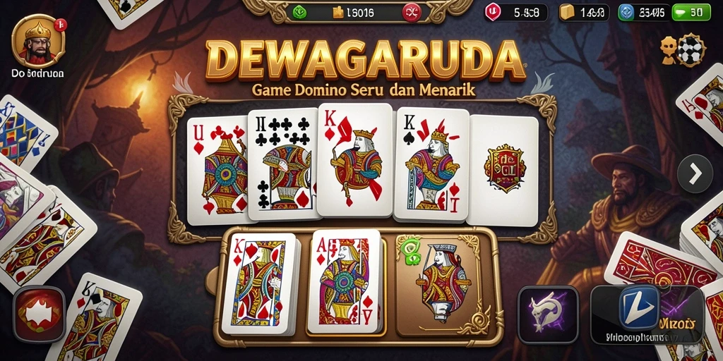 Tampilan gameplay seru dalam DEWAGARUDA yang menampilkan domino.