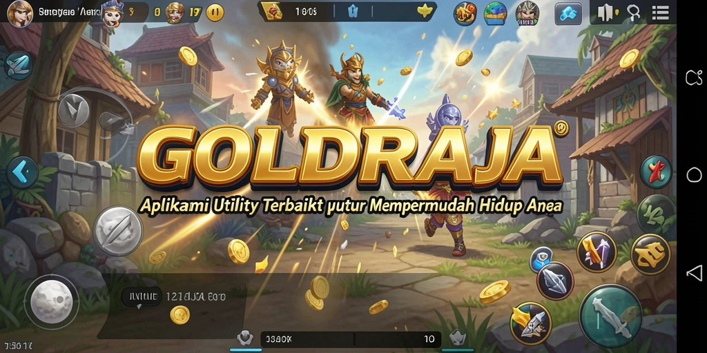 Tampilan utama aplikasi GOLDRAJA dengan fitur utility yang intuitif.
