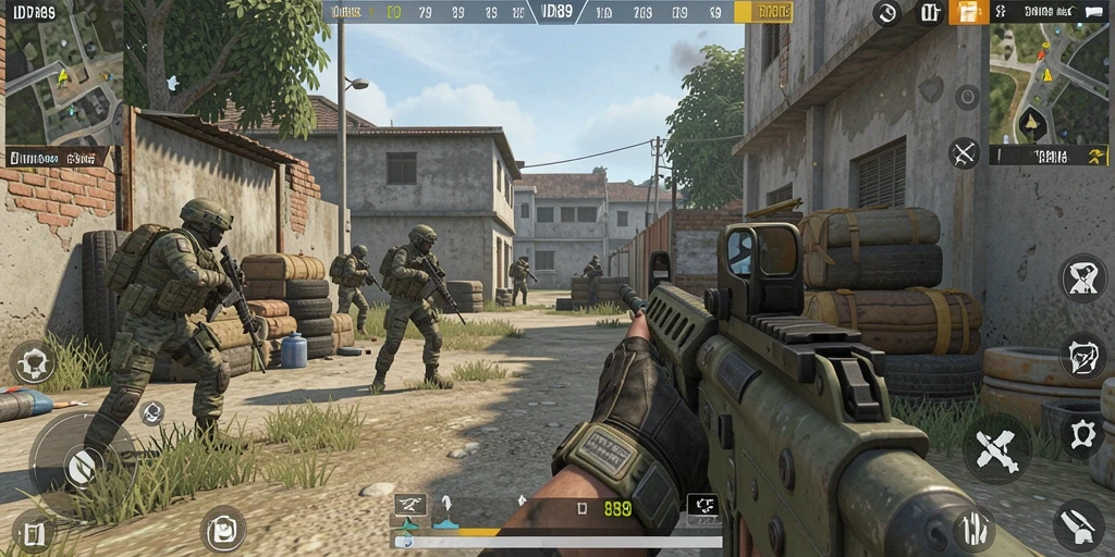 Tampilan gameplay <strong>IDR89</strong> yang mendebarkan dengan aksi tembak menembak.