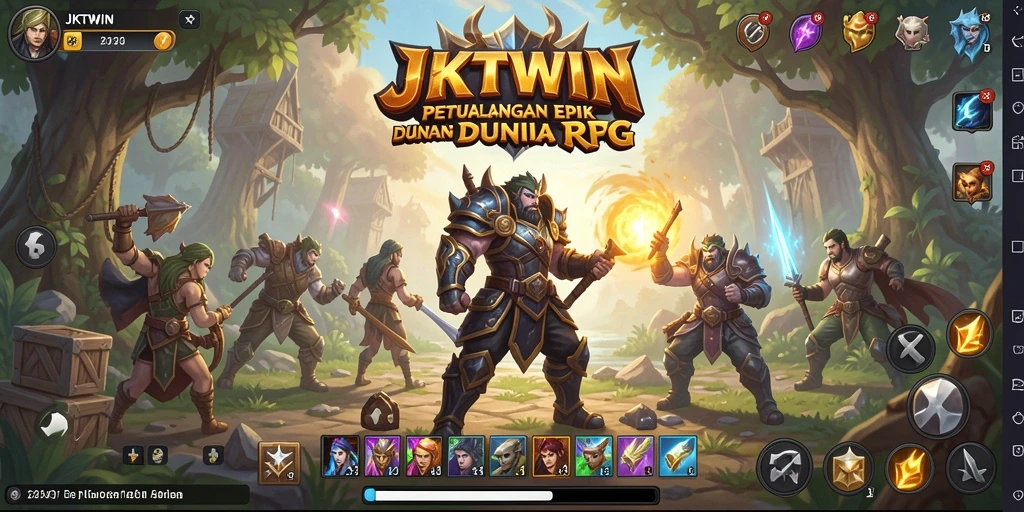 Screenshot menunjukkan aksi seru dalam gameplay RPG JKTWIN.