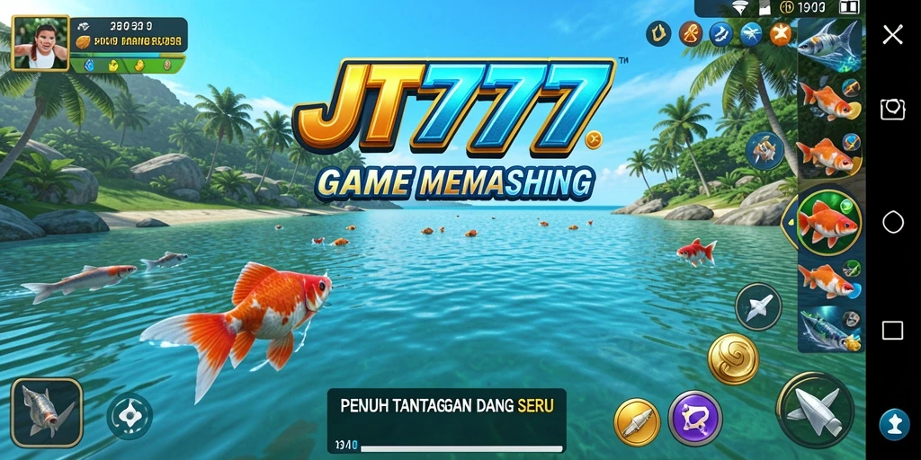 Screenshot gameplay JT777 menampilkan aksi memancing yang mendebarkan.