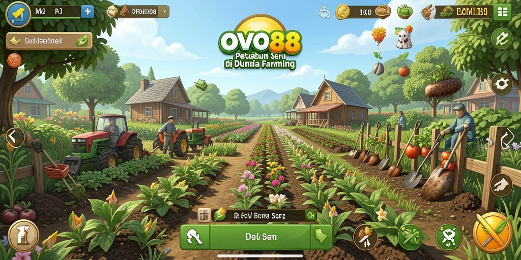 Tampilan gameplay menarik di OVO88 saat berkebun.