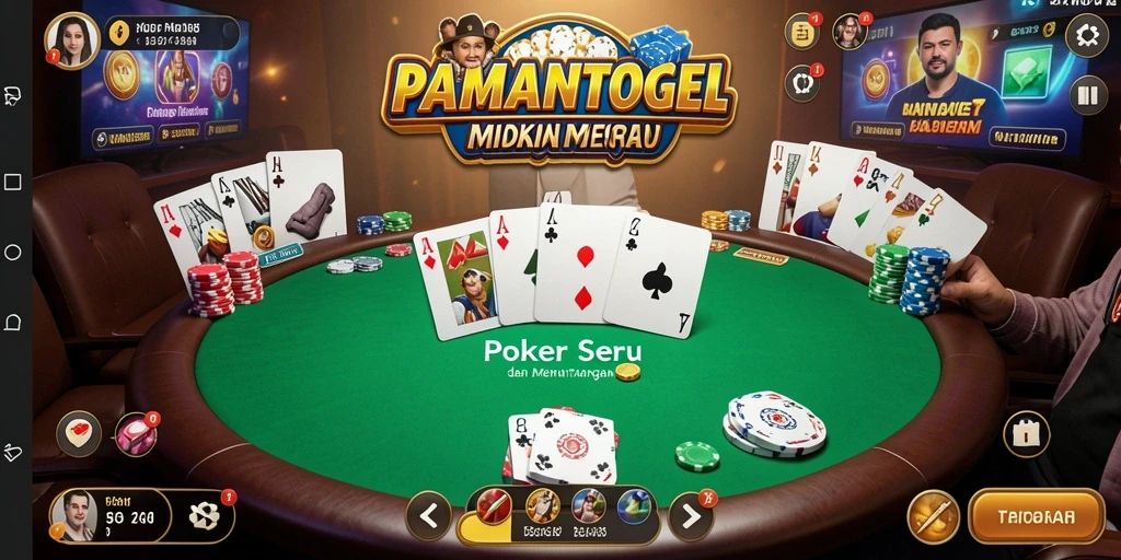Tampilan gameplay poker yang menarik dan kompetitif di PAMANTOGEL.