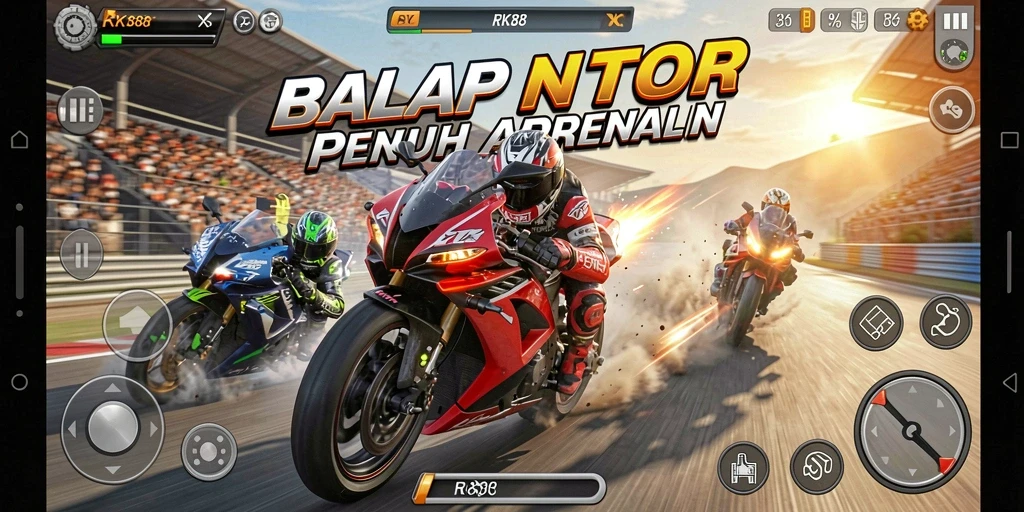 Tampilan mendebarkan dari aksi balap motor di RK88.