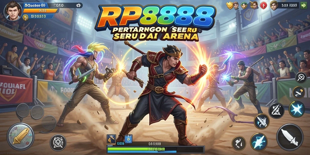 Screenshot gameplay RP888 menunjukkan aksi pertarungan yang intens.