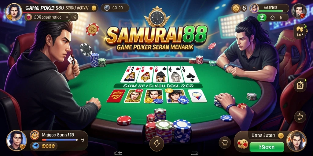 Tampilan gameplay Poker yang menarik dan mendebarkan di SAMURAI88.