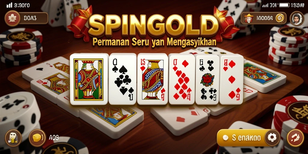 Tampilan gameplay seru dalam Domino SPINGOLD yang penuh tantangan.