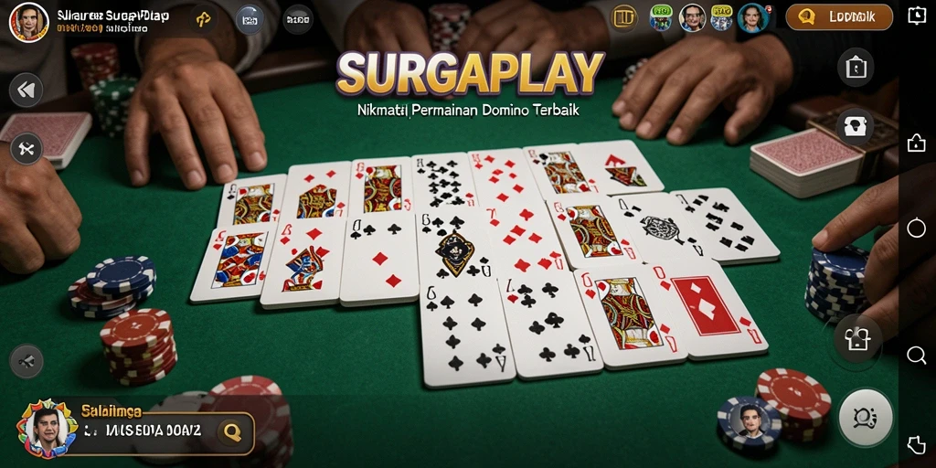 Tampilan gameplay seru di SURGAPLAY dengan keseruan permainan Domino.