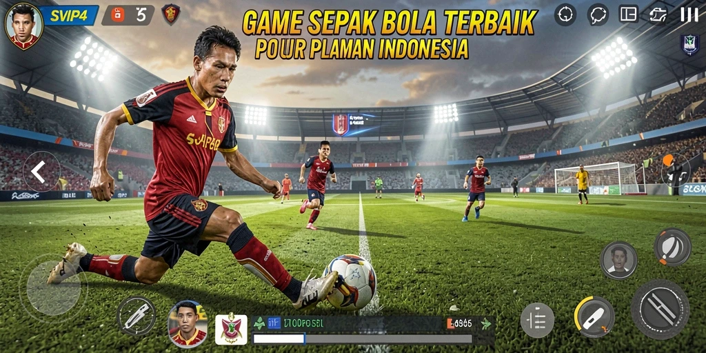 Tampilan gameplay menegangkan dalam permainan sepak bola SVIP4.