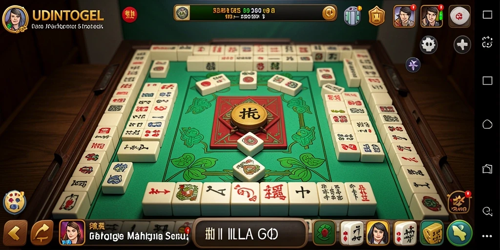 Tampilan gameplay Mahjong yang menantang dan mendebarkan.