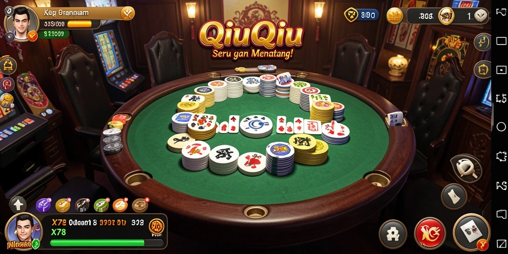 Tampilan gameplay QiuQiu yang seru dan menarik.