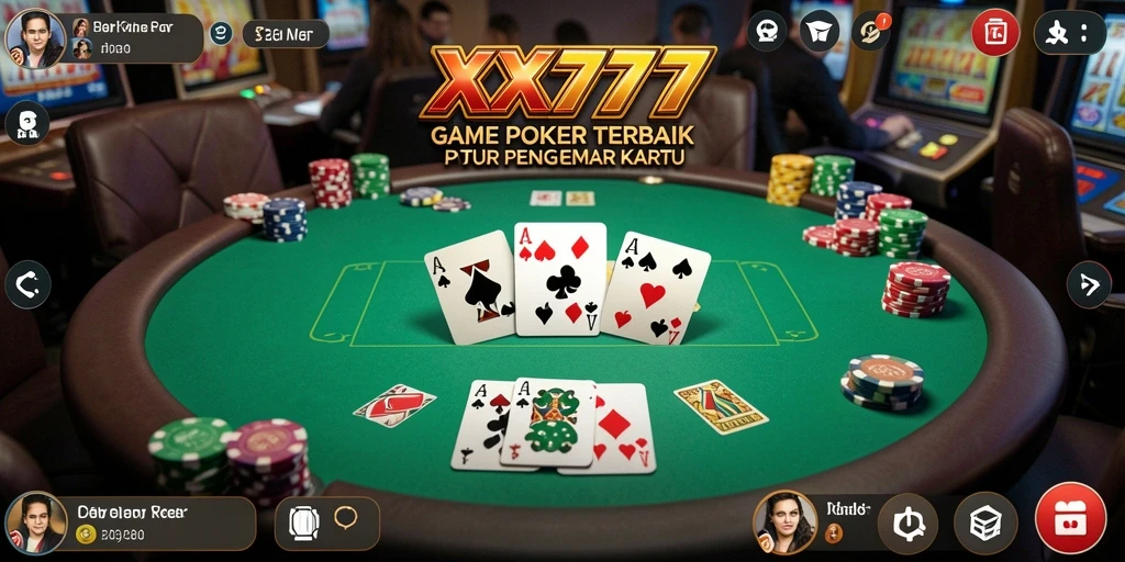 Tampilan gameplay Poker yang seru dan menegangkan di XXX777.